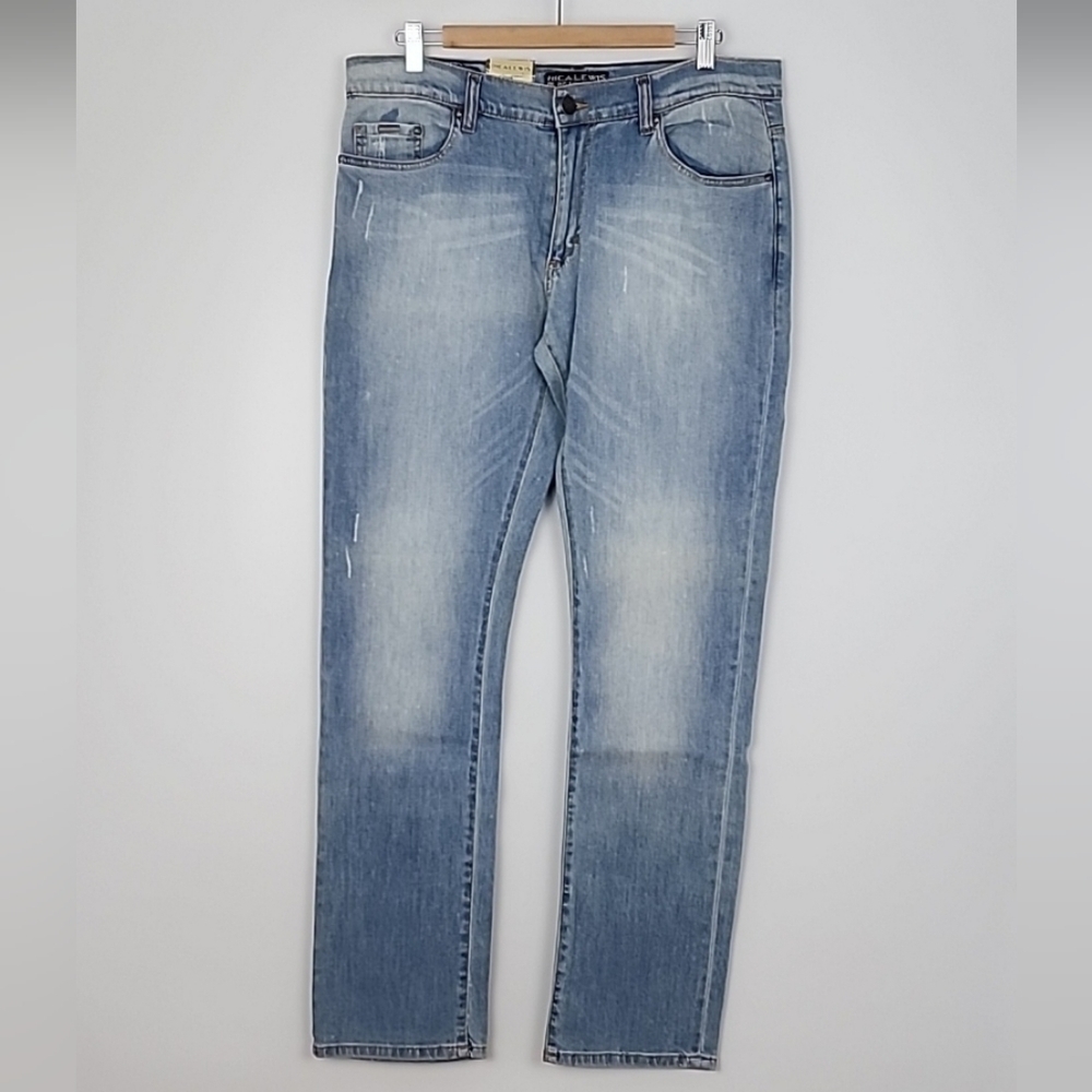 NWT Rica Lewis Men's Denim RL80 Straight Fit Faded Blue Jeans Size 34